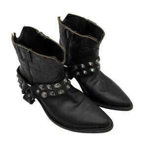 Golden Goose Studded Ankle Boots with Harness Strap Women Size 36 US 6